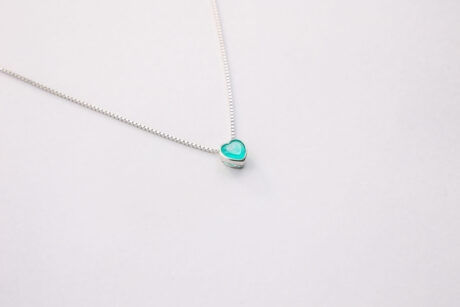 BLUE HEART PENDENT WITH CHAIN