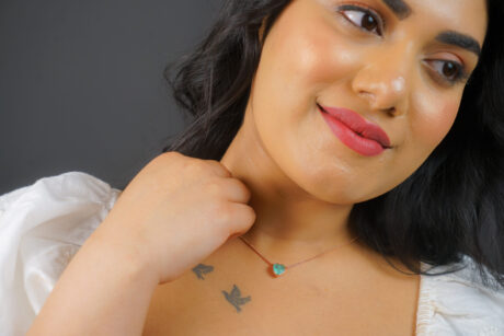 BLUE HEART PENDENT WITH CHAIN