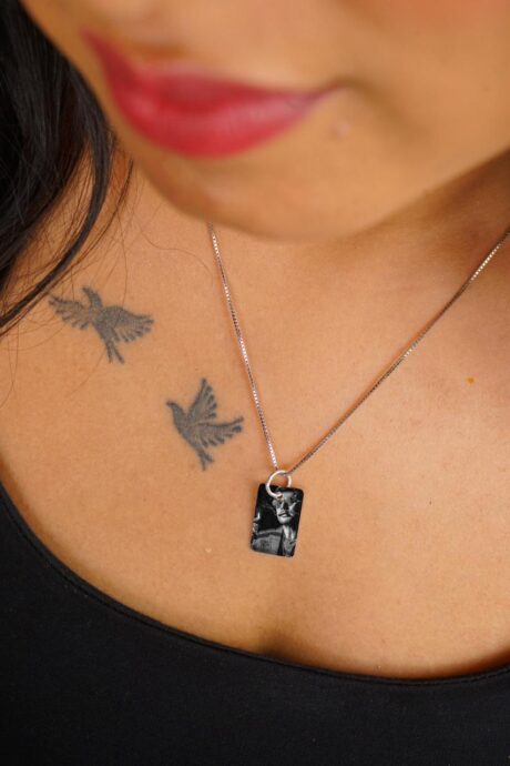 CUSTOMISED LASER PRINT PENDENT AND CHAIN